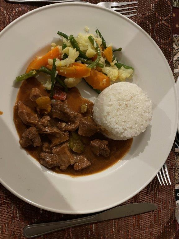 Rice, vegetables and beef