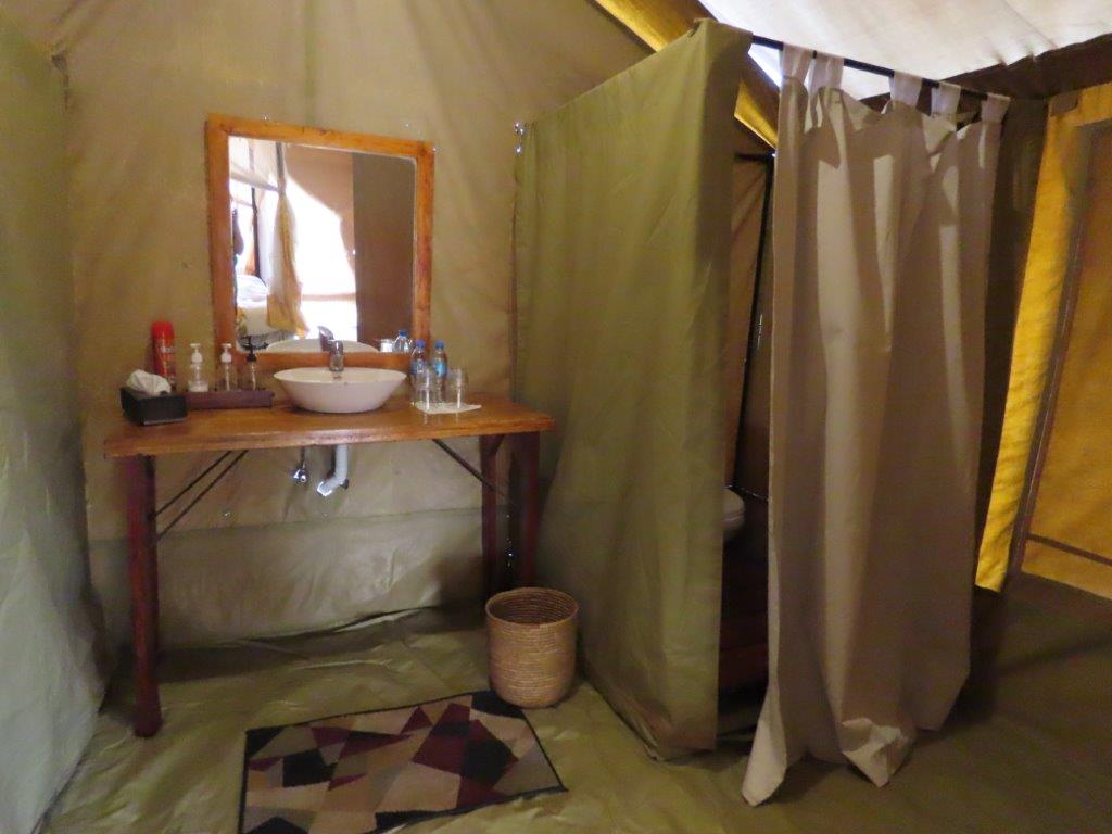 Our bathroom inside our tent