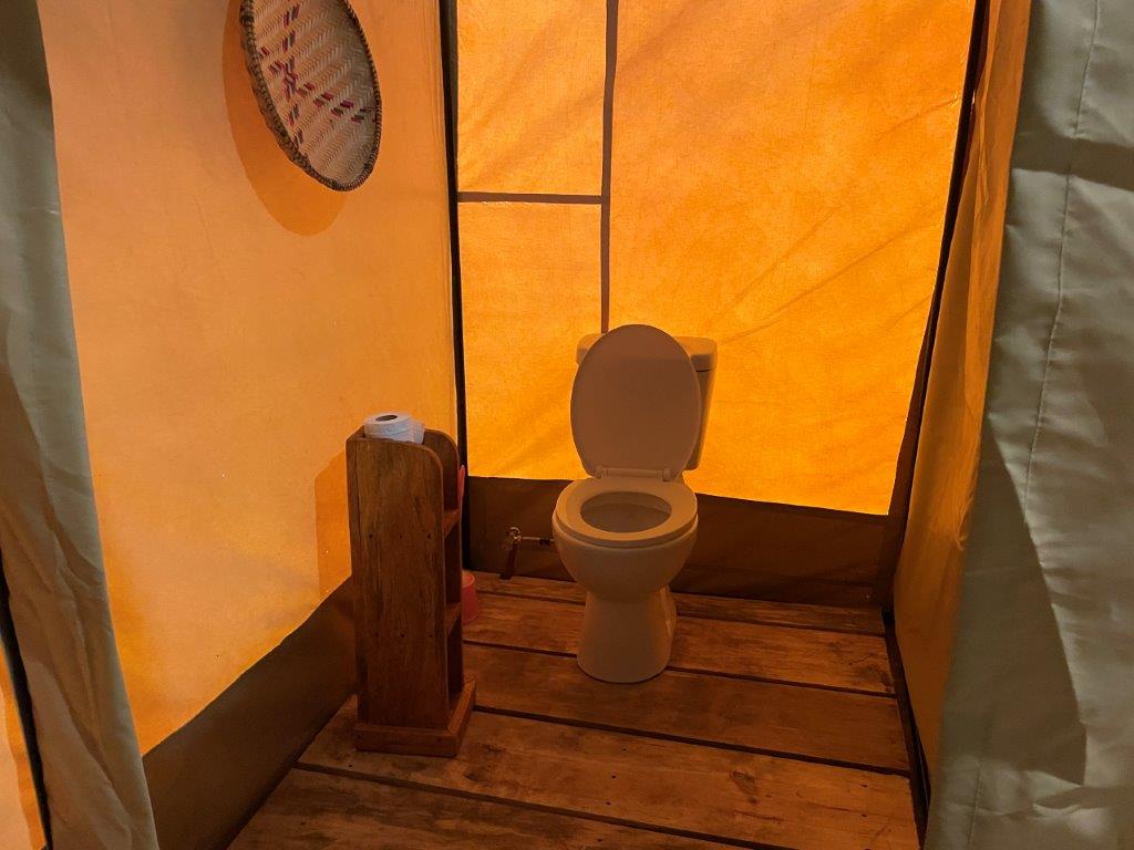 The toilet area in our tent
