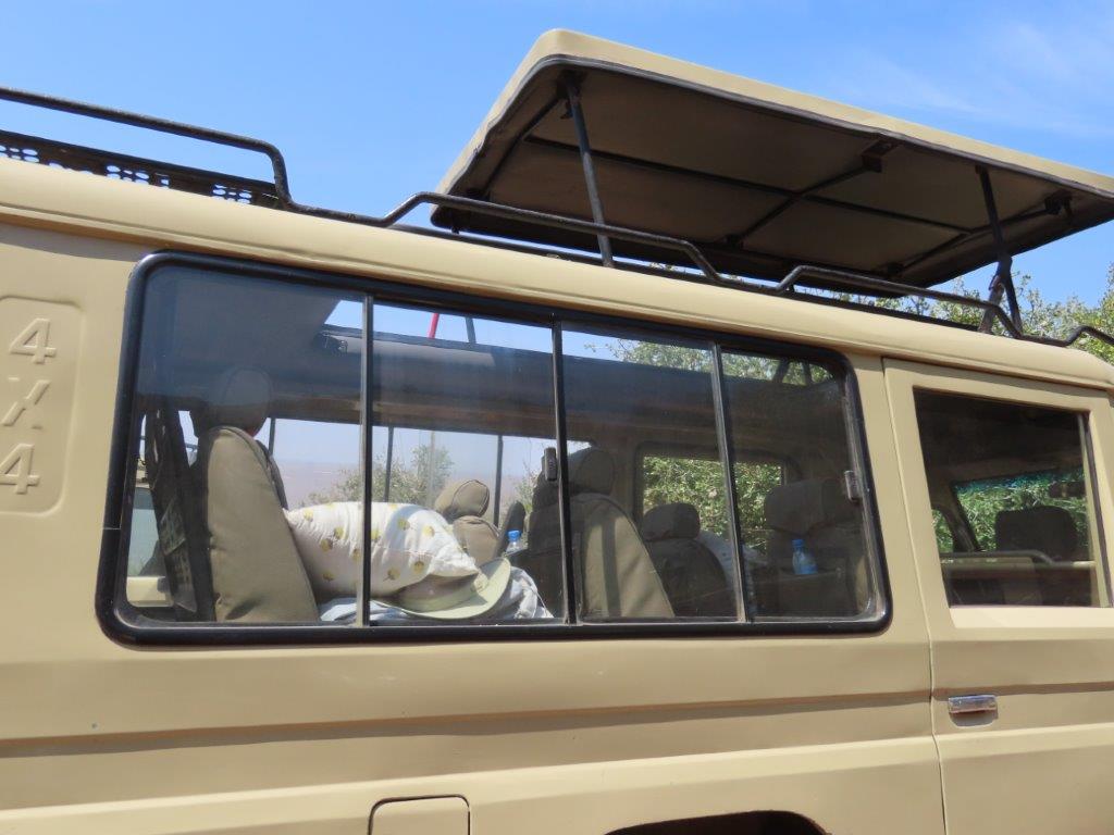 With the roof popped up so we can stand up and take pictures.