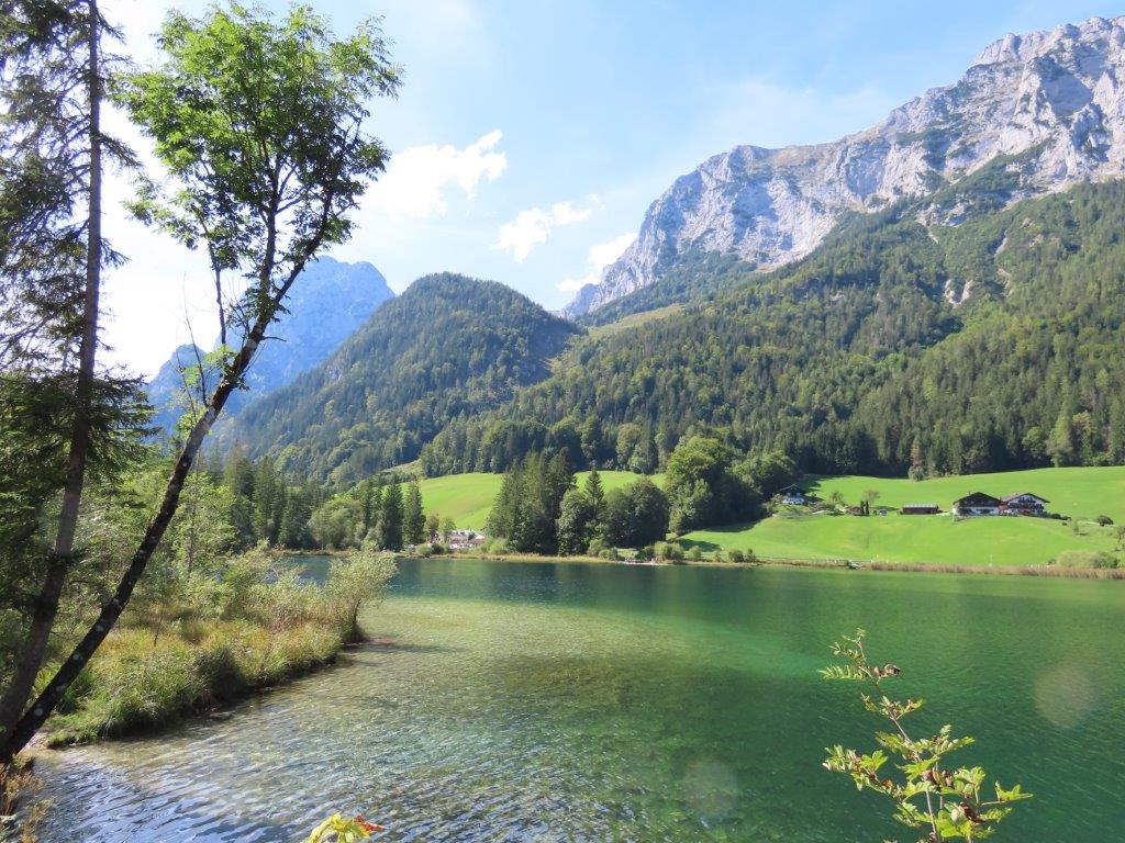 The Berchtesgaden National Park in Germany features beautiful alpine meadows and lakes.