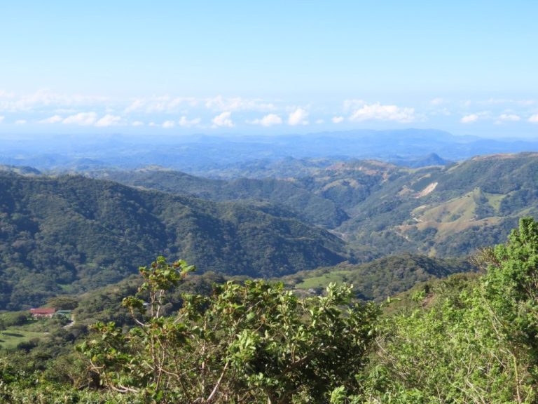 Shot of mountains and clouds near Monteverde Costa Rica
