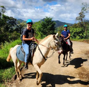 Wendy and Kenny road horses back to the start of the trail.