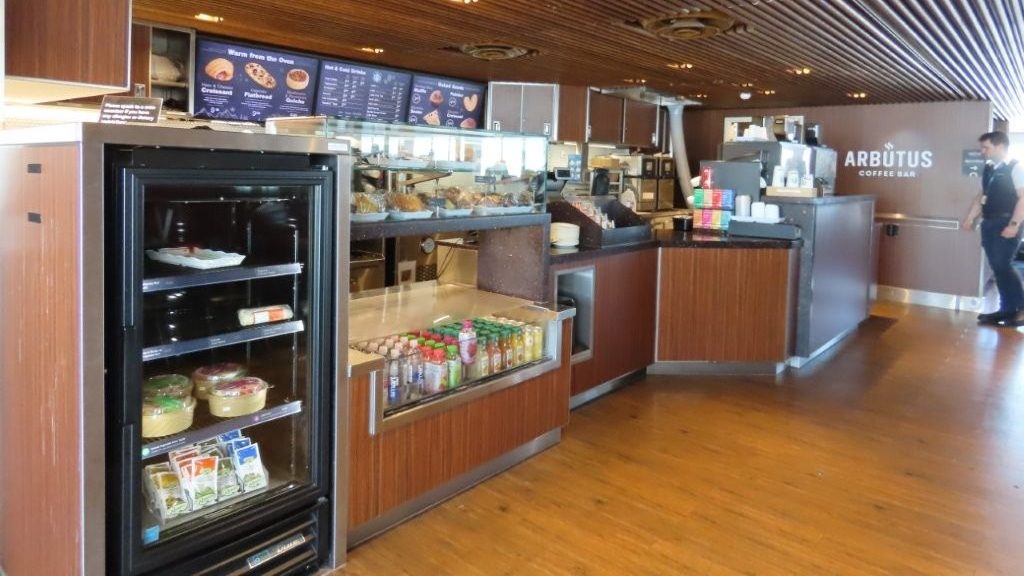The Snack Bar onboard BC Ferries offers drinks, pastries, sandwiches, and grab-and-go snacks