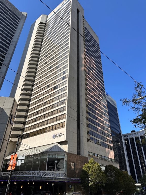 Exterior of Hyatt Vancouver Downtown Alberni, also known as Shangri-La, a luxury hotel in downtown Vancouver with spa and skyline views