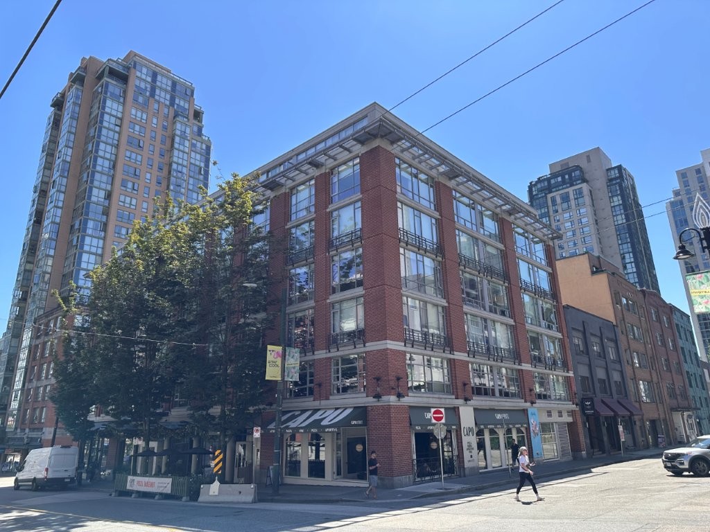 Exterior of OPUS Hotel Vancouver, a colorful boutique hotel in Yaletown known for stylish mid-range stays