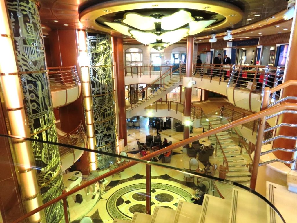 The multi-level atrium serves as the heart of Sapphire Princess and connects several public decks. It's where you'll often find live music, shopping events, and passenger activities.