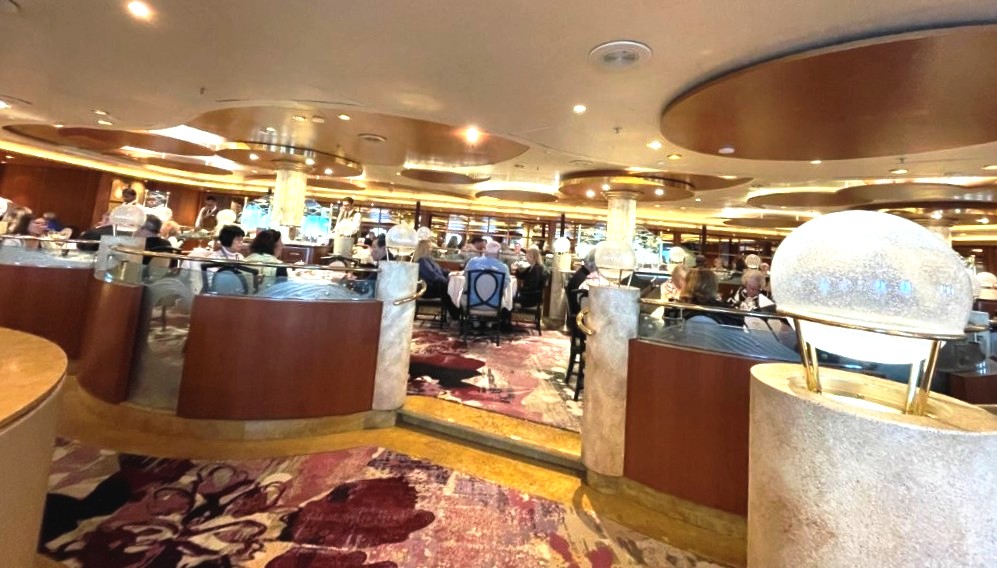 Pacific Moon is one of the complimentary main dining rooms aboard Sapphire Princess. We often ate here because it accepted walk-in diners without reservations.