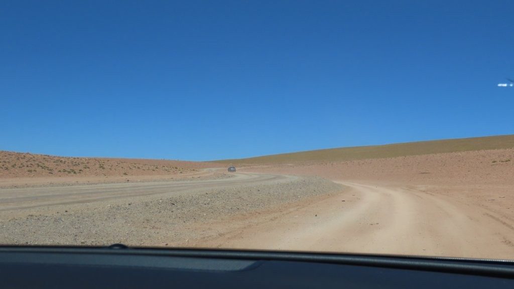 In this part of the Atacama desert, two roads run side-by-side.